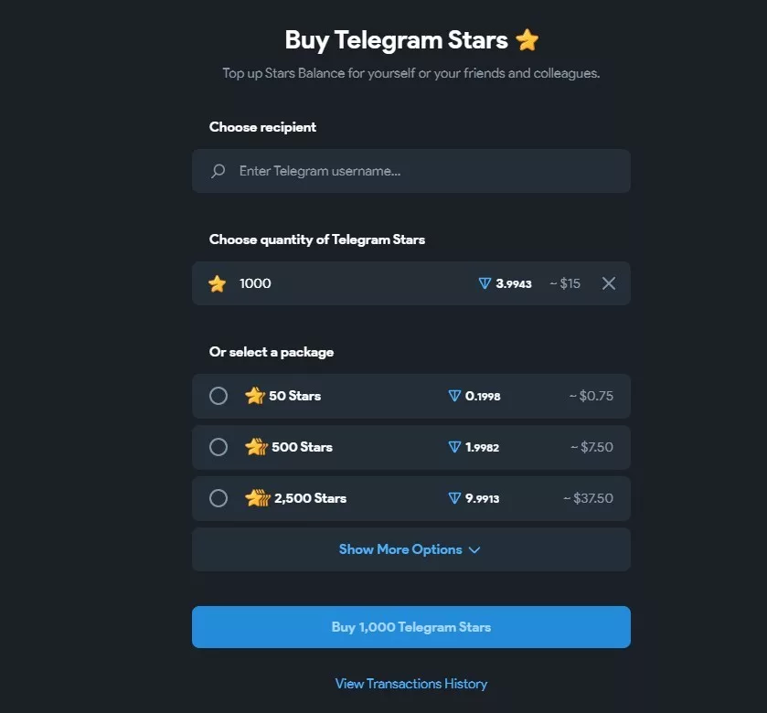 تبدیل تلگرام استارز به تون
